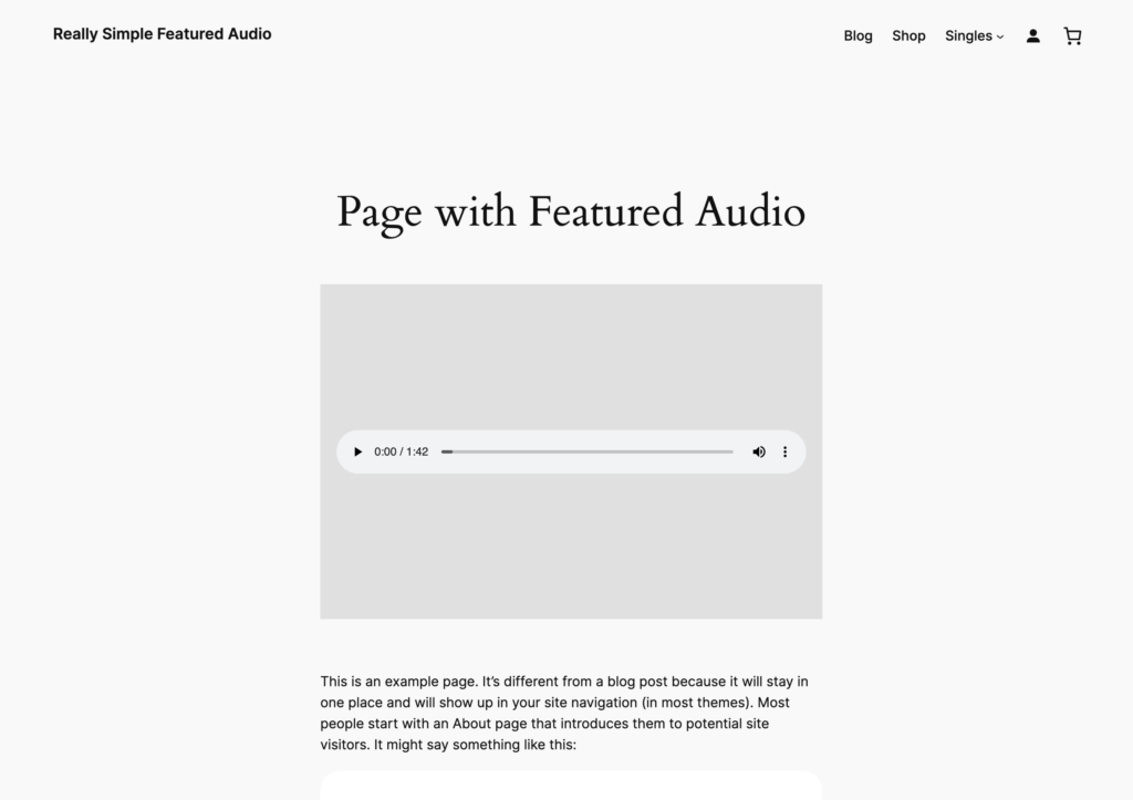 Really Simple Featured Audio - Screenshot